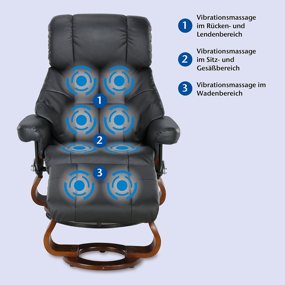 aktivshop Relaxsessel mit Hocker »Deluxe« Schwarz