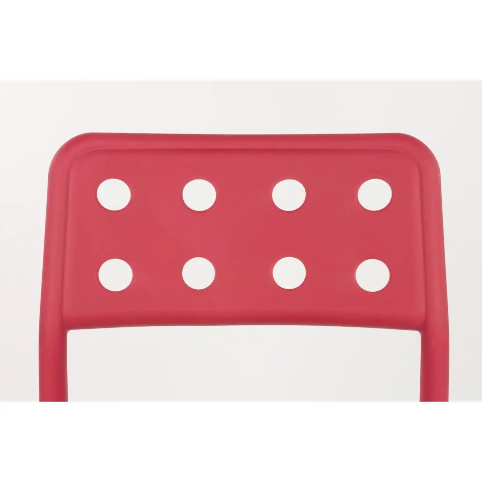 Housecraft Serra Tuinstoel/ Eetkamerstoelen Kunststof Rood - Set van 4