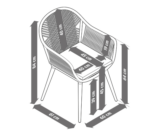 Schalenstuhl mit Textilgeflecht