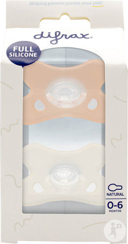 Difrax Sucette En Silicone 0-6 Mois Blossom/White 2 Pièces