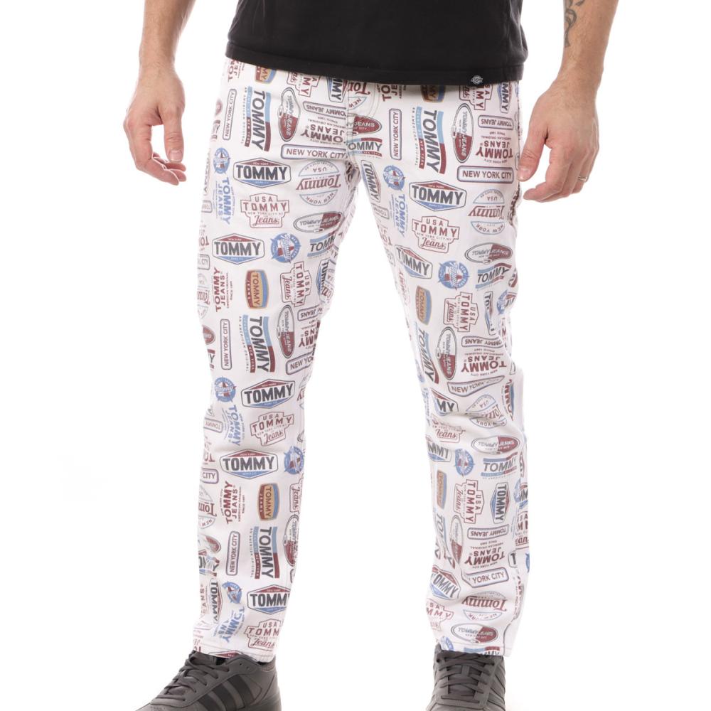 Tommy Hilfiger Pantalon Blanc à Motifs Homme Tommy Hilfiger Pantalons 846