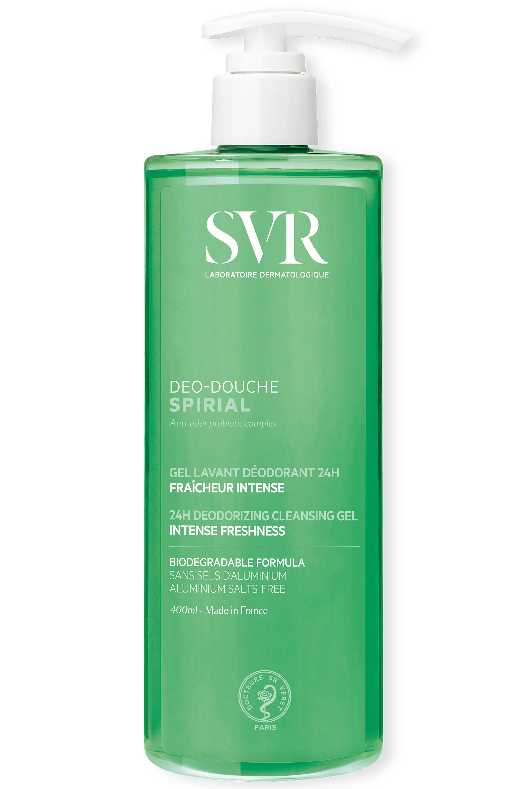 SVR Gel lavant déodorant fraîcheur intense Spirial Déo-Douche-200 ml