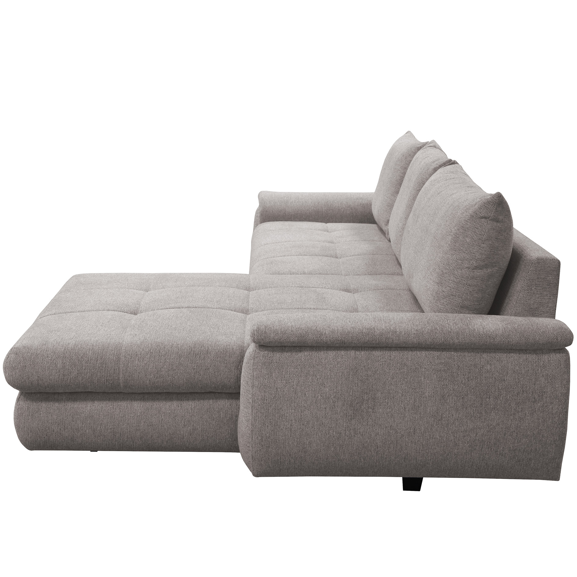 Ecksofa - taupe - mit Liegefunktion - Staukasten rechts