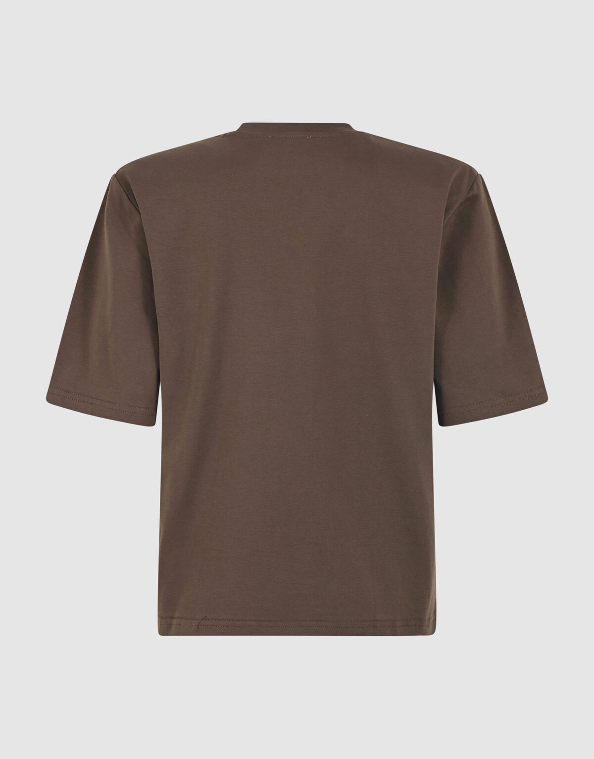 Shoulderpadded T-shirt Donkerbruin