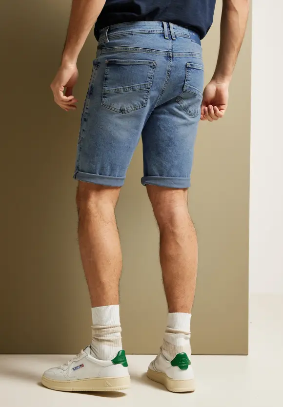 Regular Fit Jeansshorts - light blue random wash