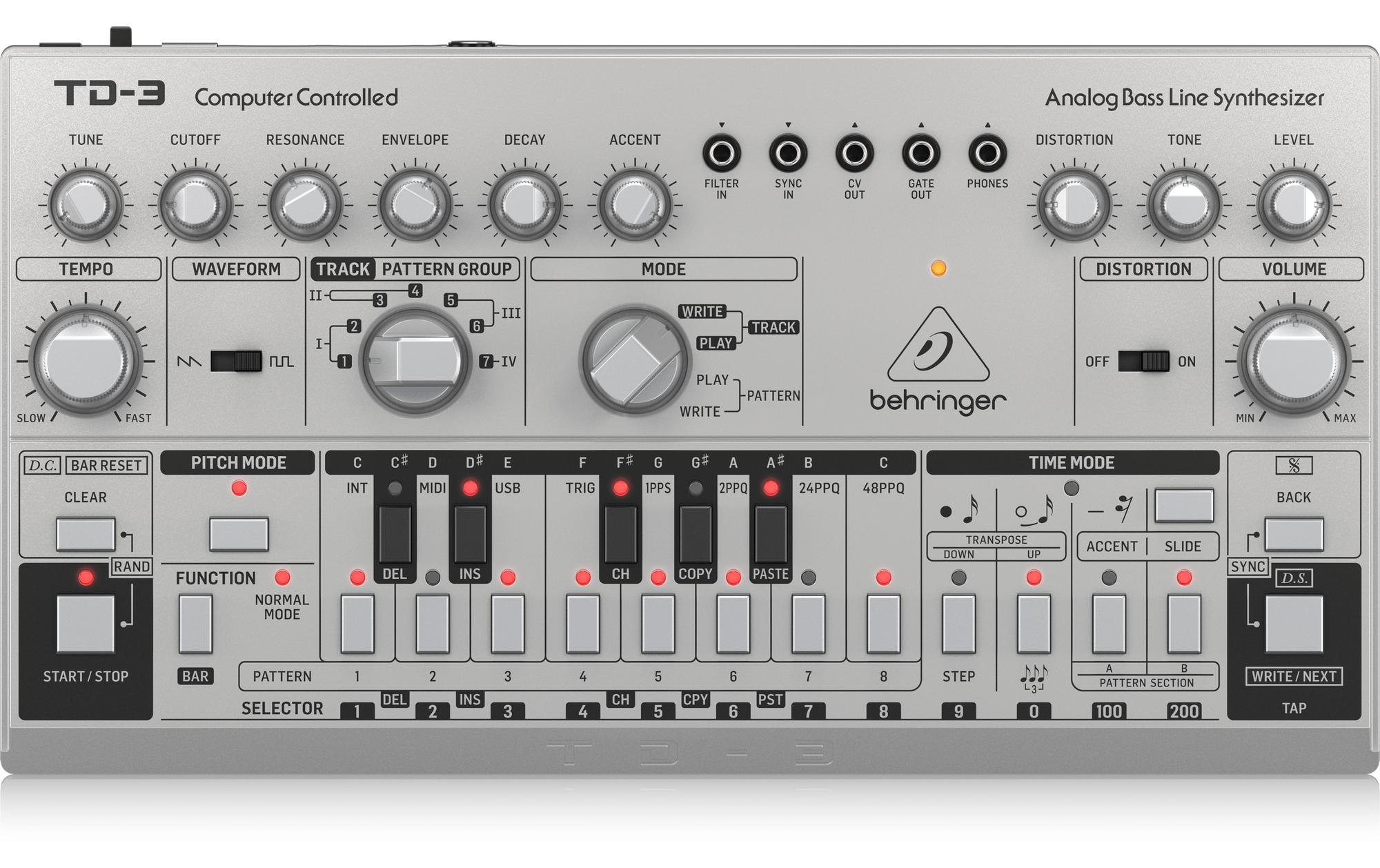 Synthesizer Analog Bass Line TD-3-SR SilberAnaloger Bass Line Synthesizer