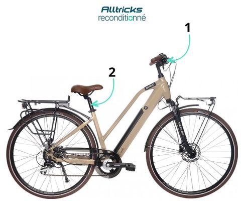 Vélo de Ville Électrique Bicyklet Camille Shimano Acera/Altus 8V 504 Wh 700 mm Beige Ivoire - Produit Reconditionné