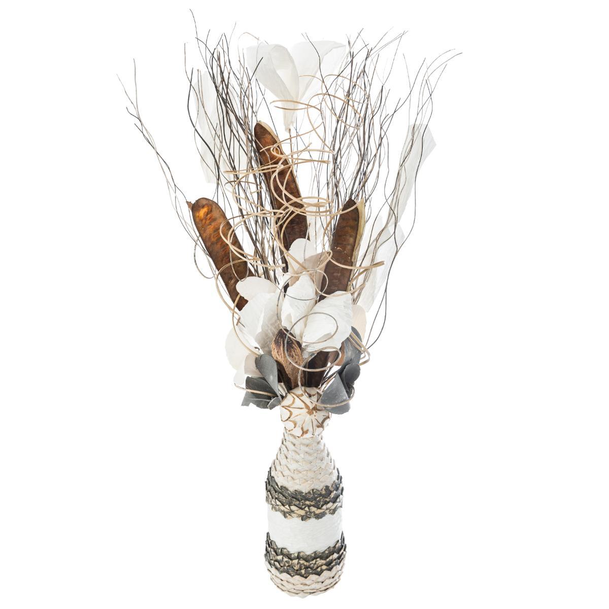 COMPOSITION ET VASE OSIER H.50CM