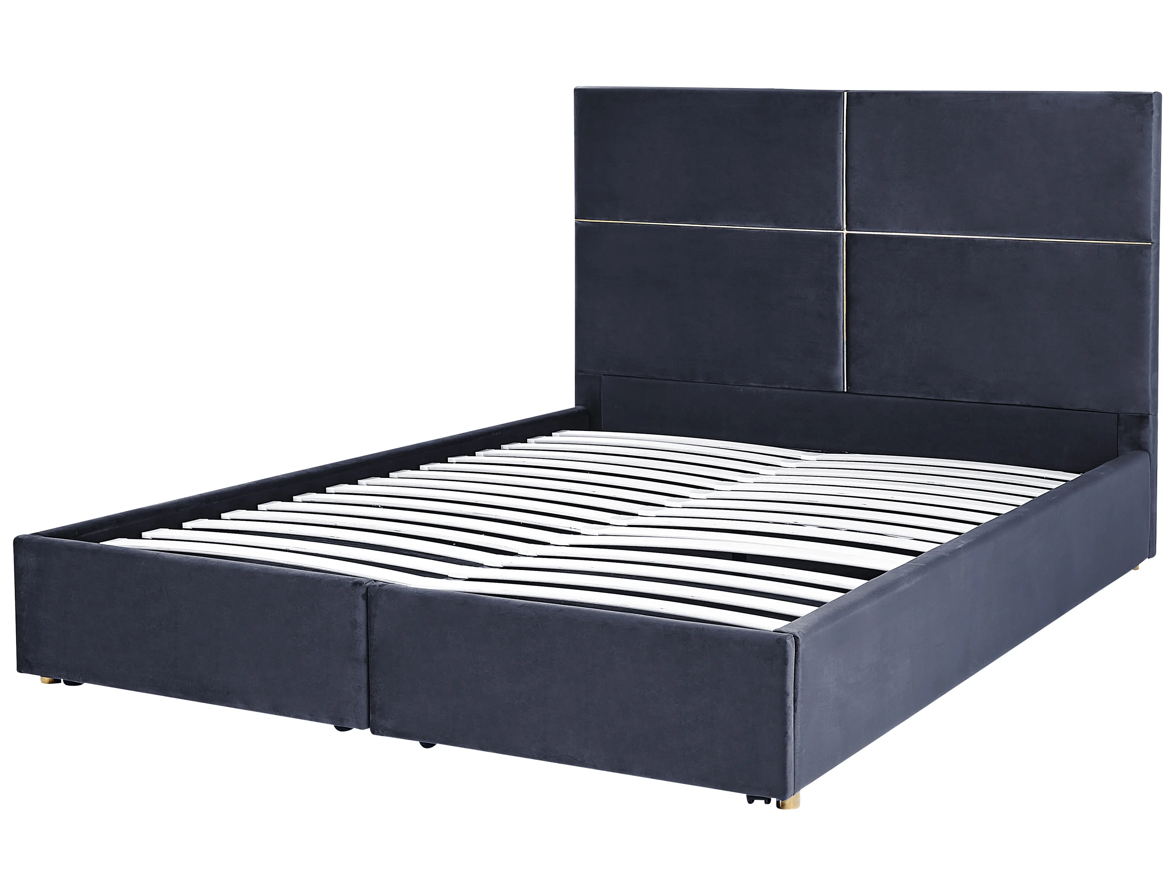 Bed met opbergruimte Fluweel VERNOYES 180 x 200 cm Zwart