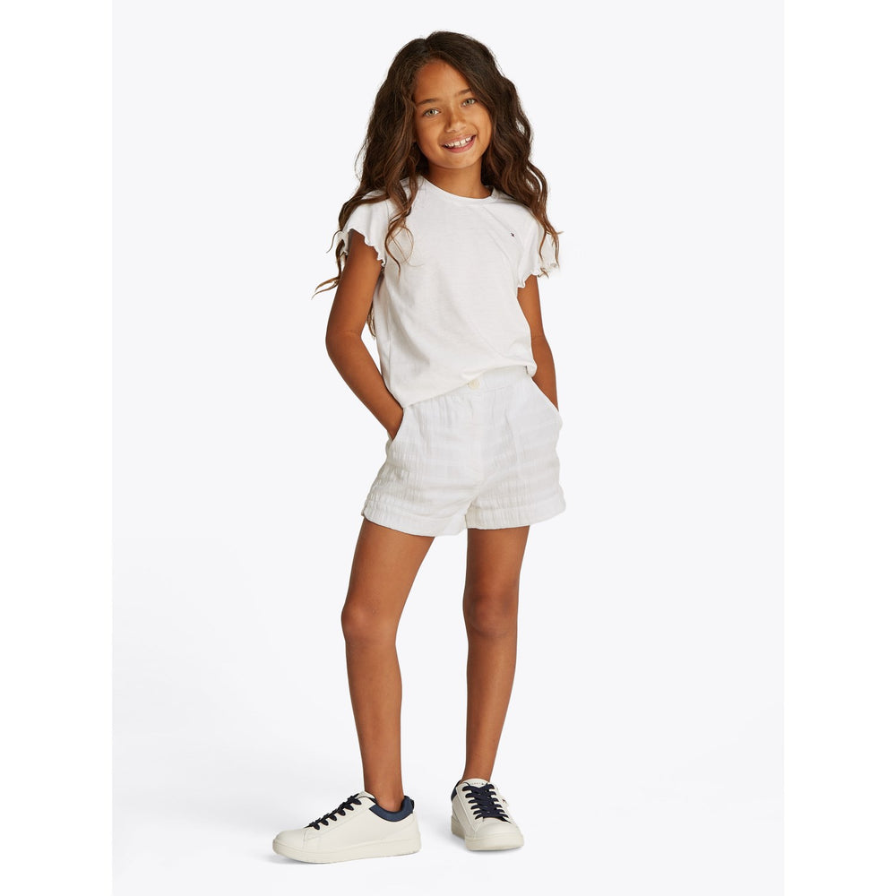Køb Tommy Hilfiger White Textured Bomuld Shorts