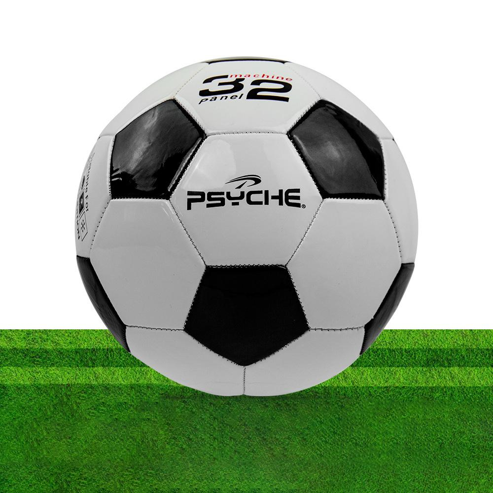 (Gr. 5) Fussball Outdoor Sport Ball mit Luftpumpe und Ballnadel - Weiss / Schwarz