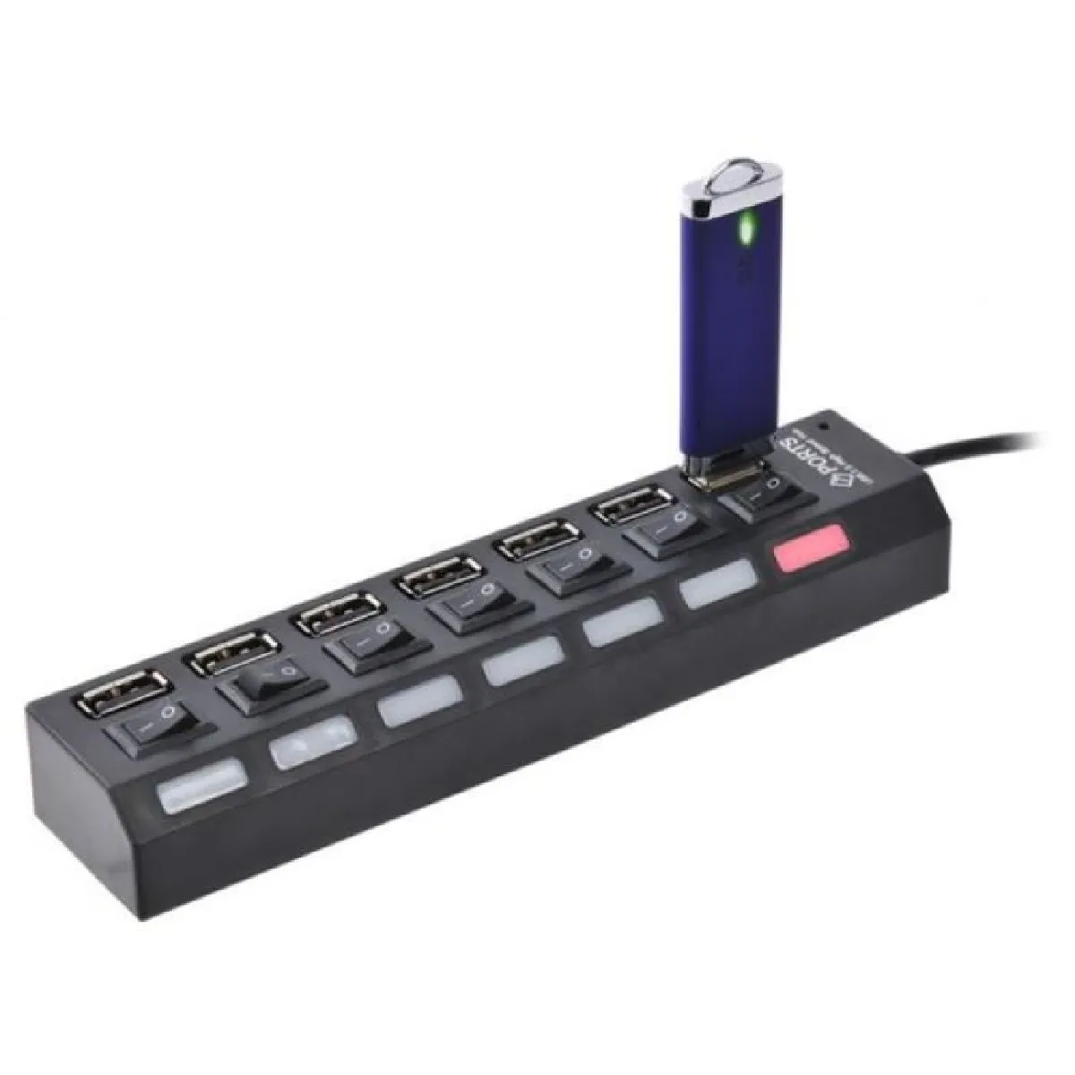 Multi prise USB - 7 sorties indépendantes