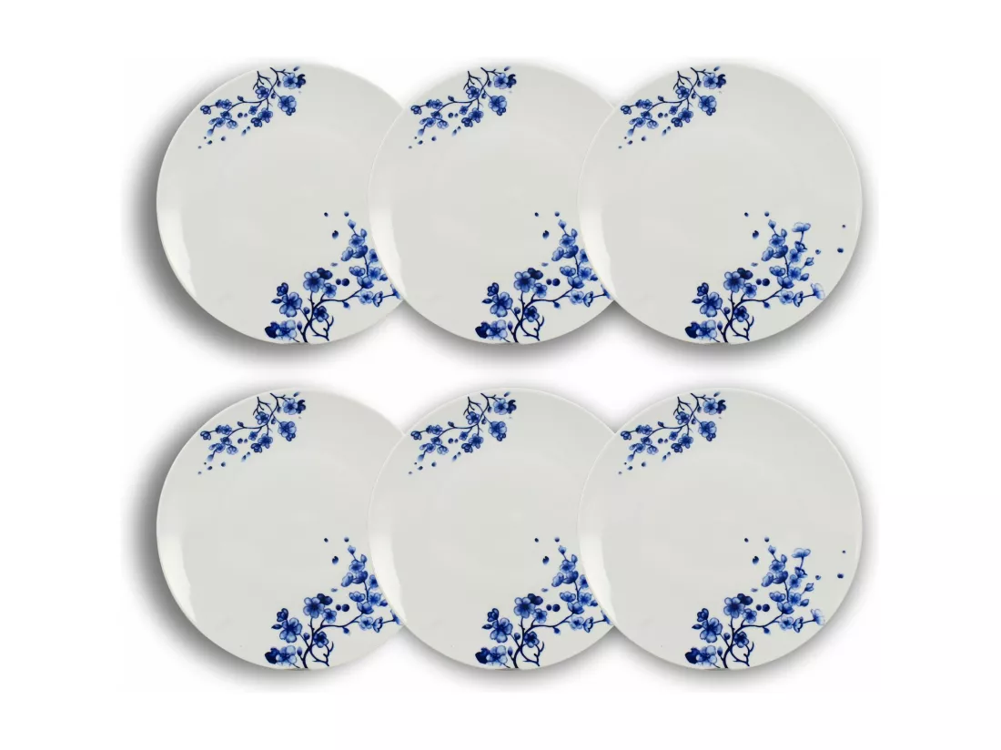 Novastyl - Lot 6 Assiettes Plates Centauree 26.5cm En Porcelaine