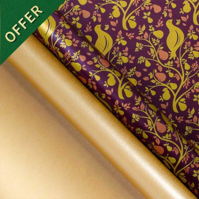 Partridge Rollwrap Pack X2 3M Rollwraps & 6 Gift Tags
