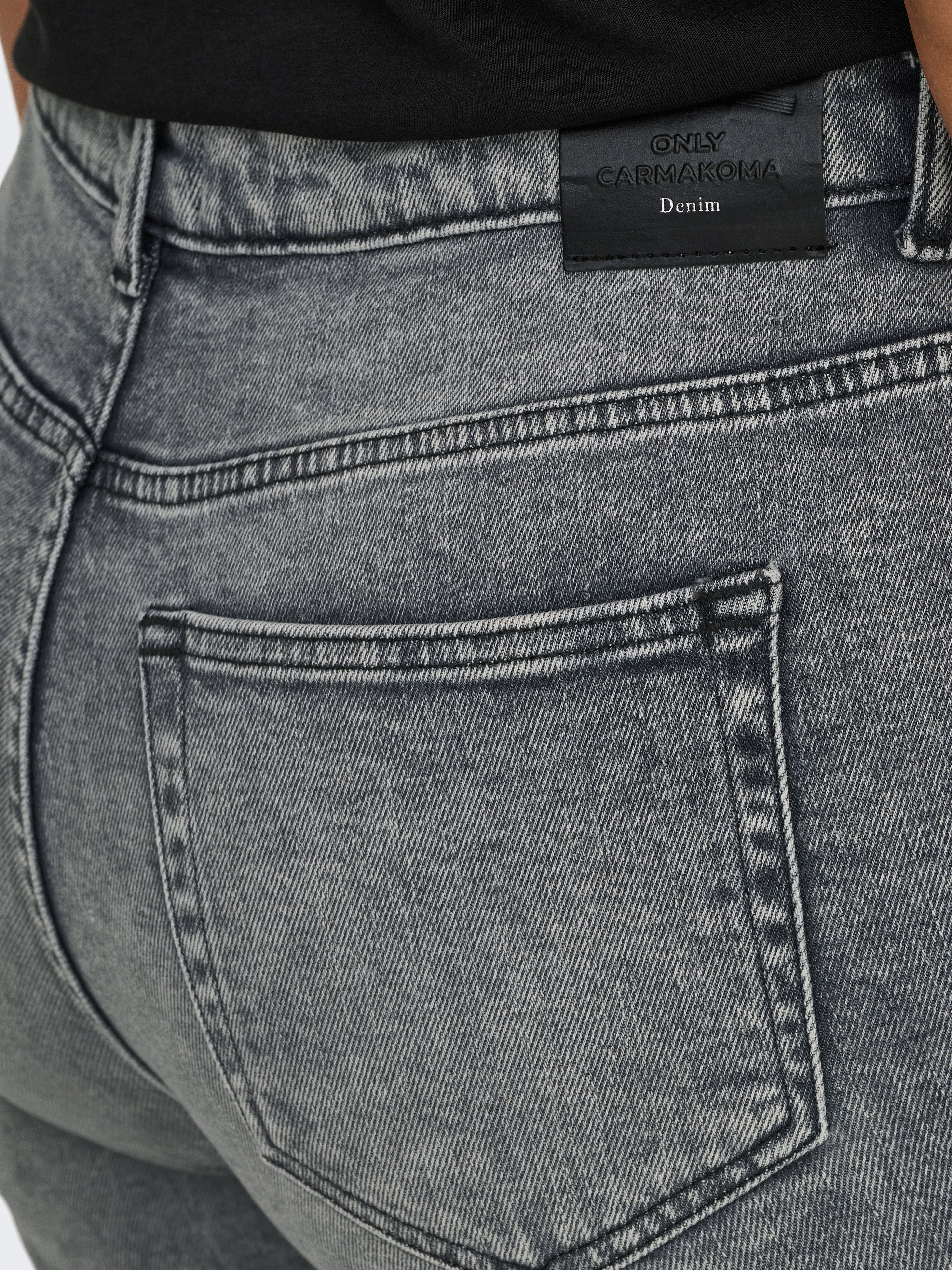 CARMILY Hohe Taille Gerade geschnitten Jeans Medium Grey Denim
