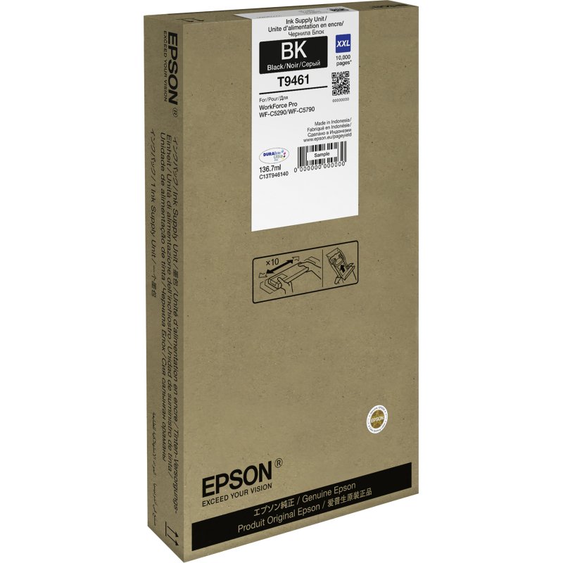 Epson T9461 cartouche très haute capacité noire pour imprimante jet d'encre
