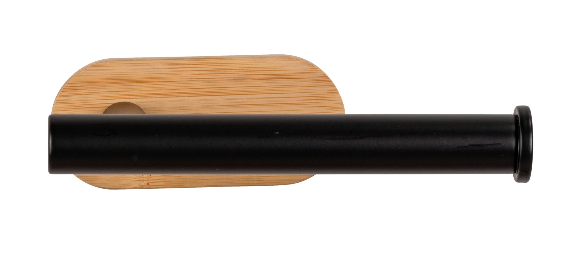 Wenko Orea Turbo-Loc Bamboo toiletrolhouder zwart mat