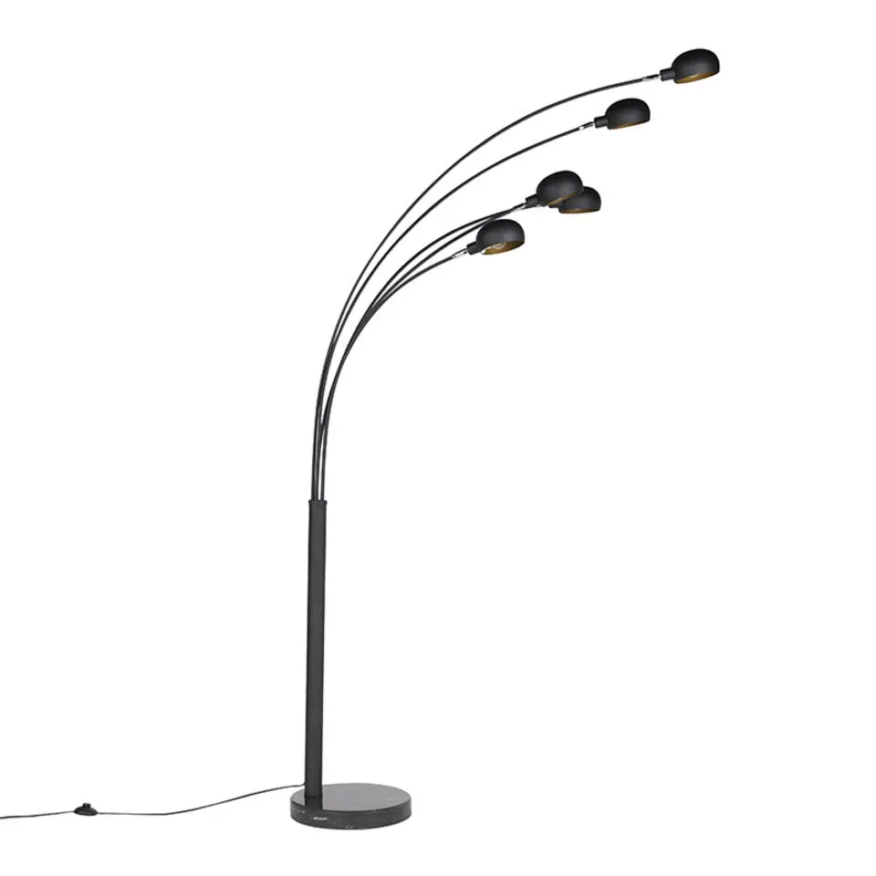 Qazqa vloerlampen sixties zwart e14