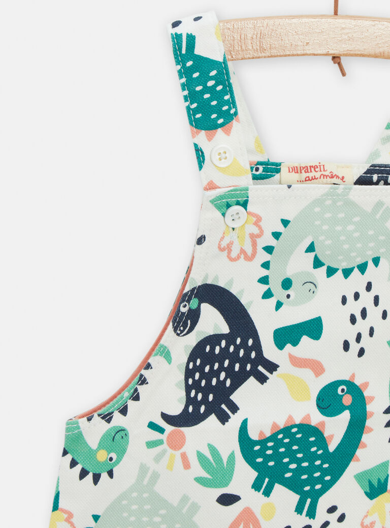 Salopette courte à motif dinosaure pour bébé garçon