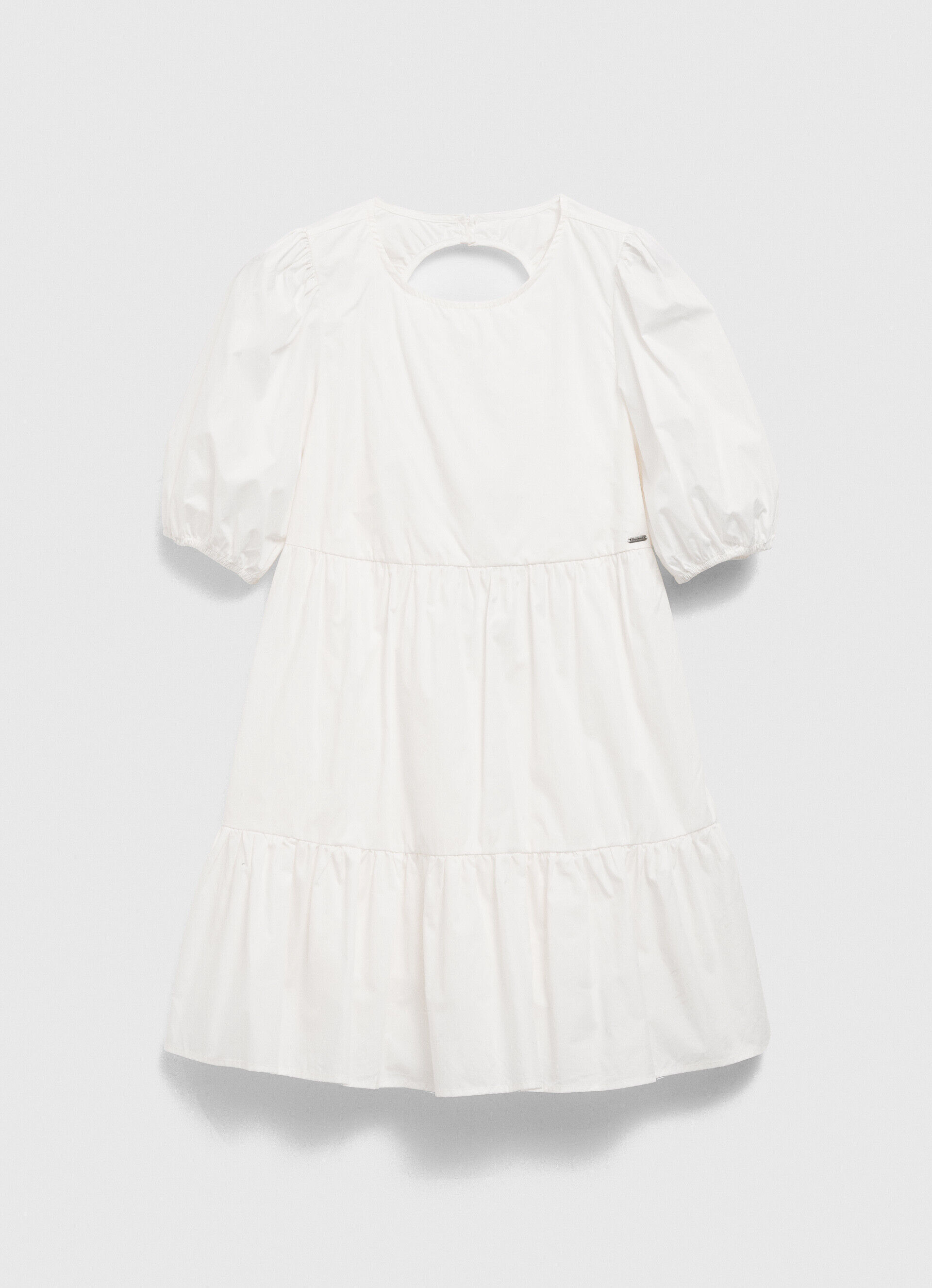 VESTIDO DE POPELINE DE ALGODÃO - branco