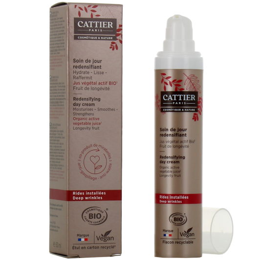 Cattier soin jour redensifiant rides installées - Crème anti âge bio