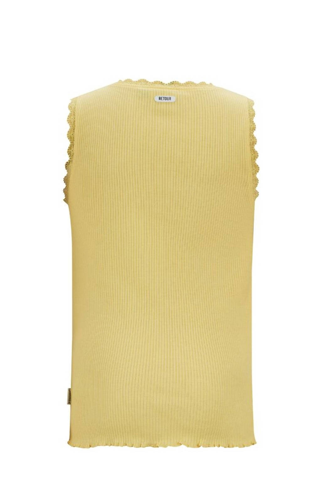 Retour Jeans ribgebreid T-shirt Orlene met kant geel