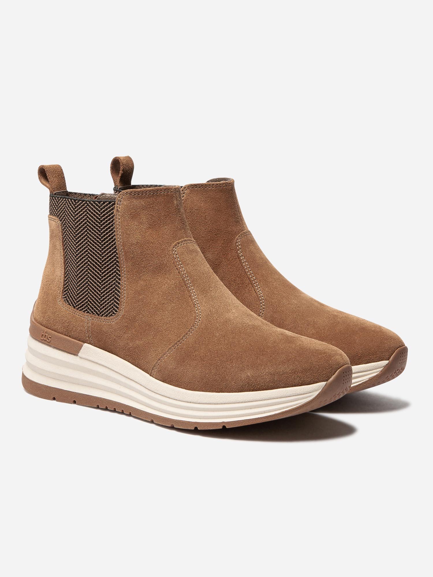 Boots Femme Semelle Sport Cuir Marron