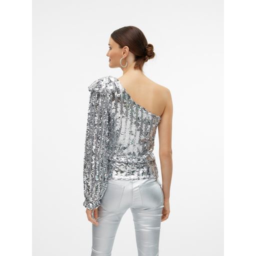 Vero Moda Efi One Shoulder Bluse, Silver Colour, M