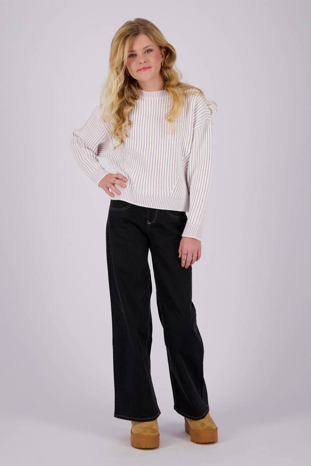 Vingino high waist wide leg jeans Bellini black denim