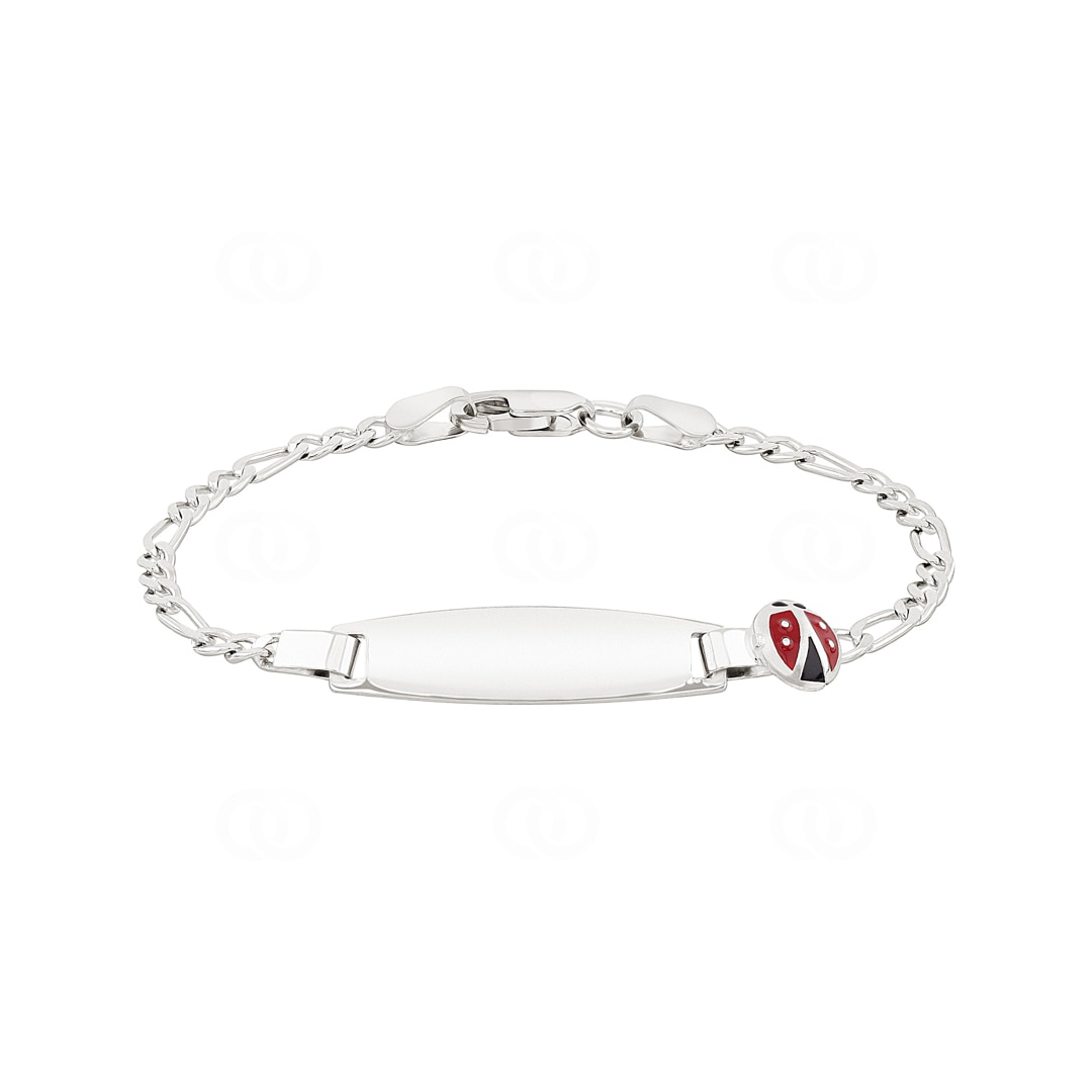 Gravurarmband Figaro 925 Silber mit Marienkäfer