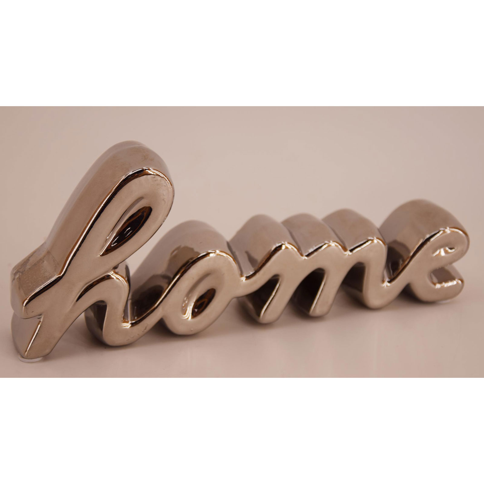 Deko Schriftzug HOME - silber - Keramik