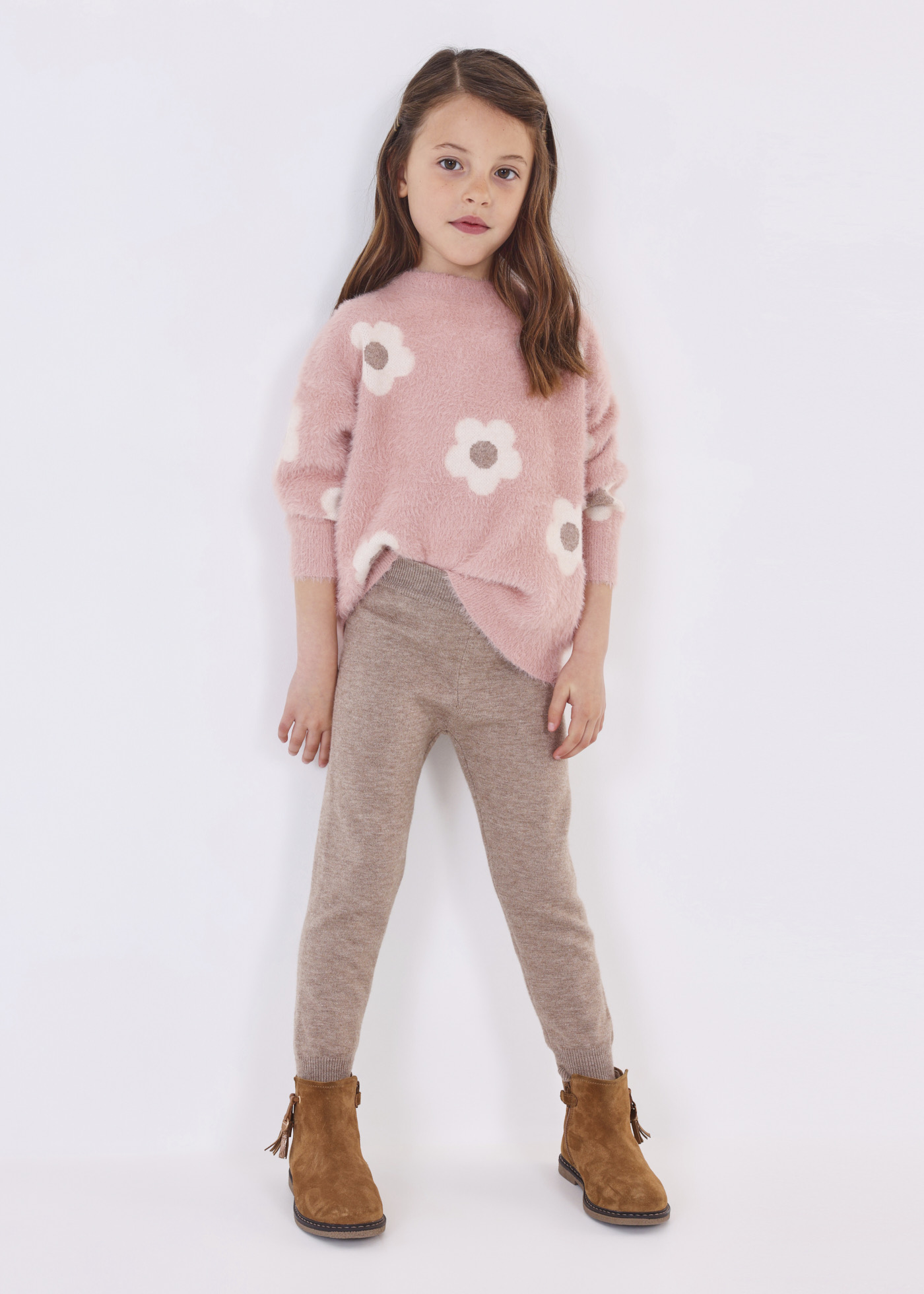Conjunto de tricô de duas peças para meninas