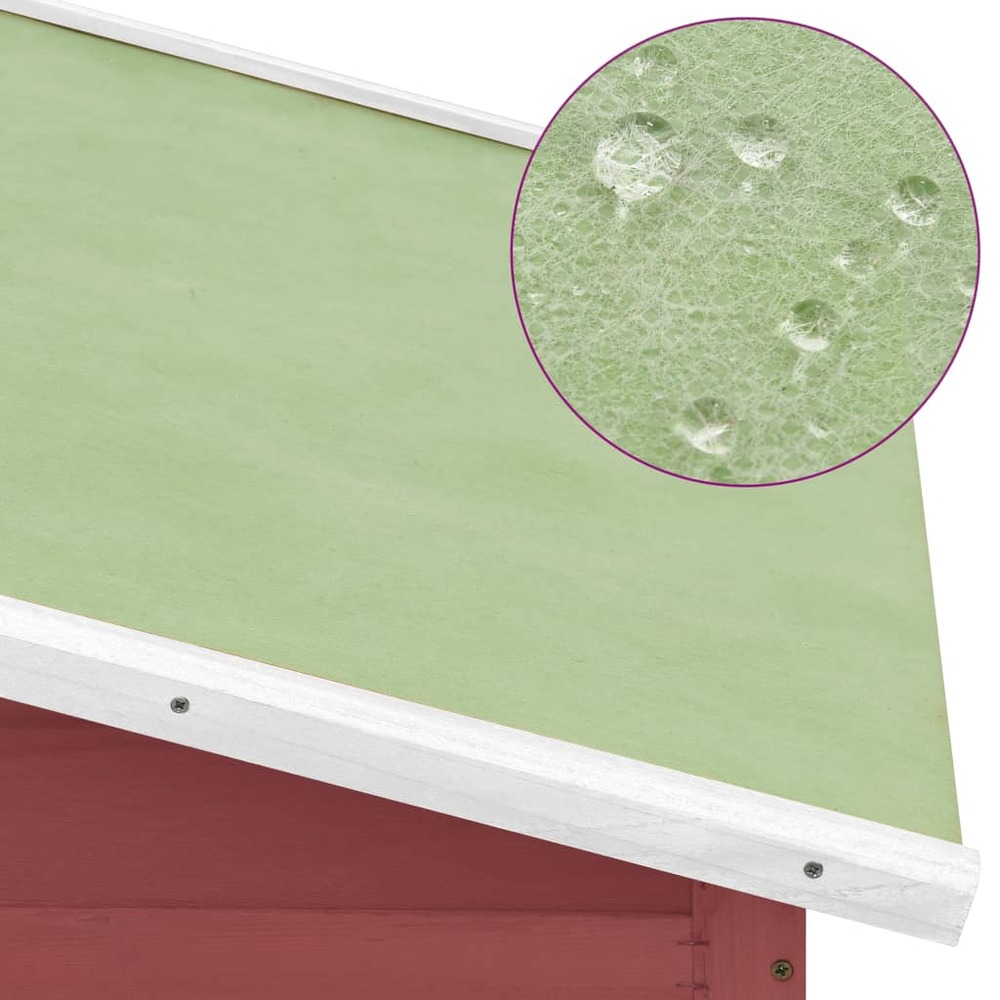 Poulailler avec nichoir 191 x 67 x 117 cm bois de sapin massif rouge et blanc