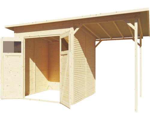 Bertilo Fineline Rhombus Profile Modern 3 Plus Tuinhuis incl. lessenaarsdak 418 x 232 cm Naturel