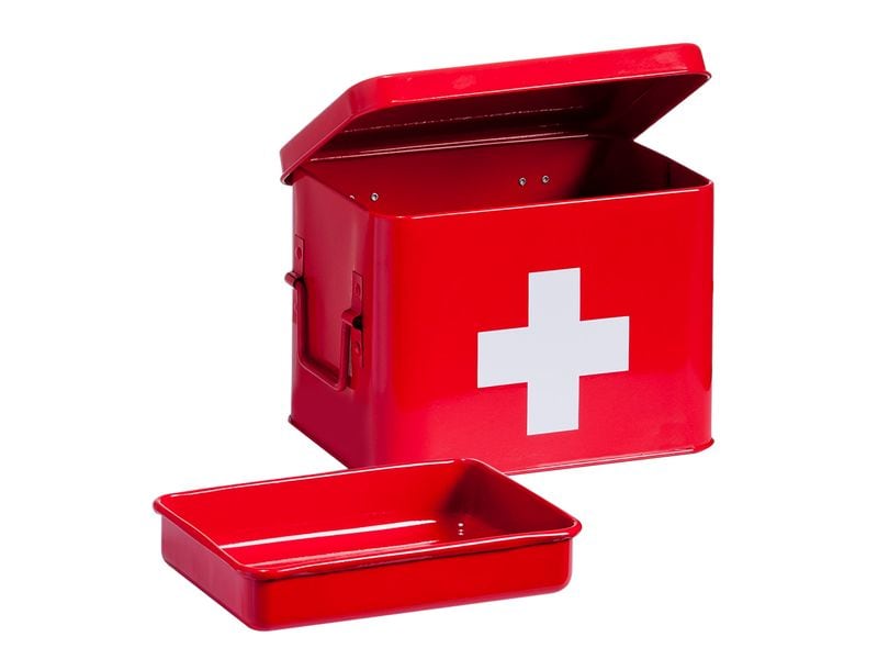 Zeller Present Erste Hilfe Schrank 21.5 x 16 x 16 cm, Rot Medikamentenbox