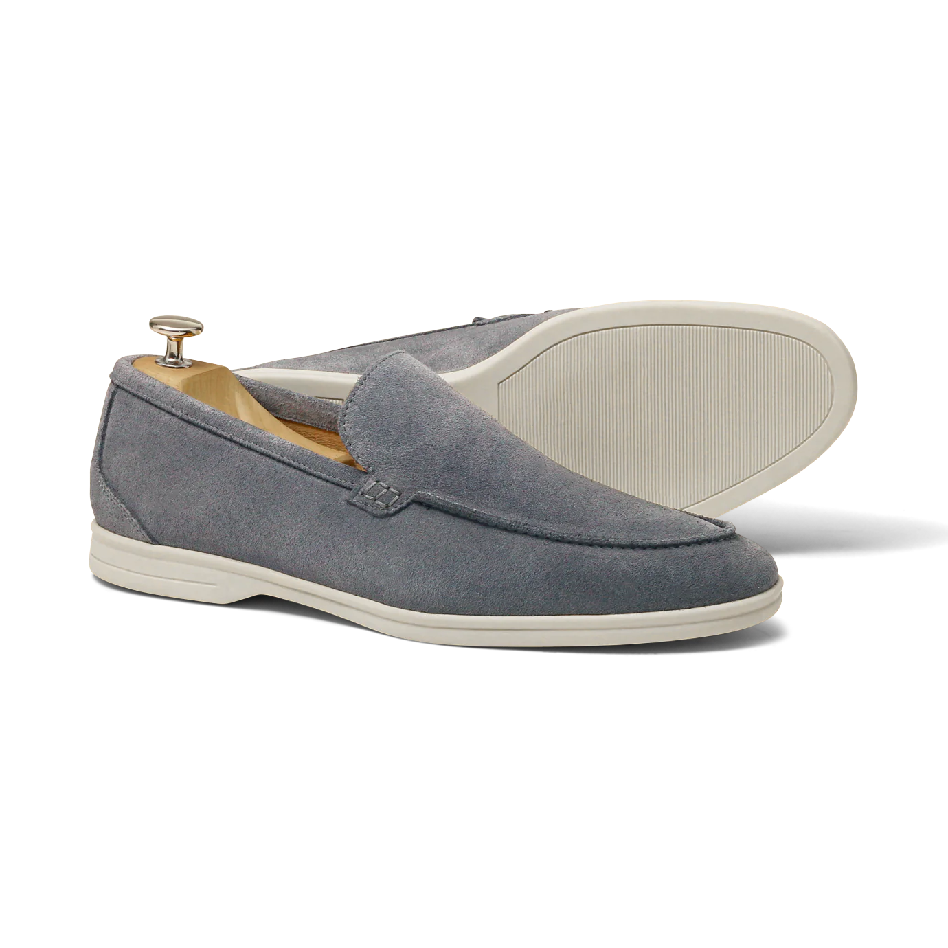 Momy-Mocassin en veau velours gris