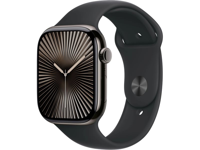 Apple Watch Series 10 46 mm LTE Titanium Jet Black Sport M/ Eine glatte Zehn