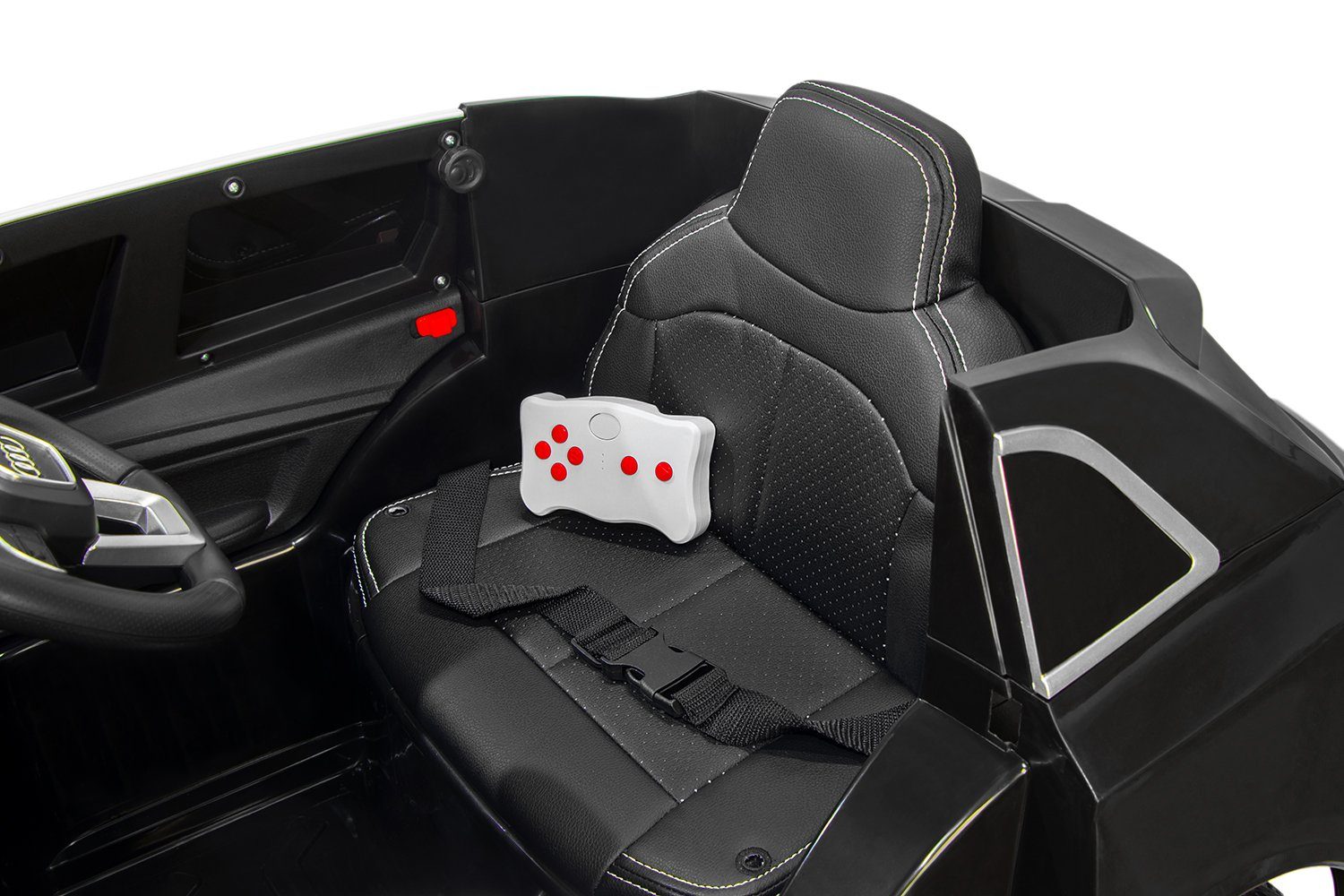 Carrinho elétrico infantil Kidix Audi Q5 Police com 2 baterias de 40W 12V 7Ah.