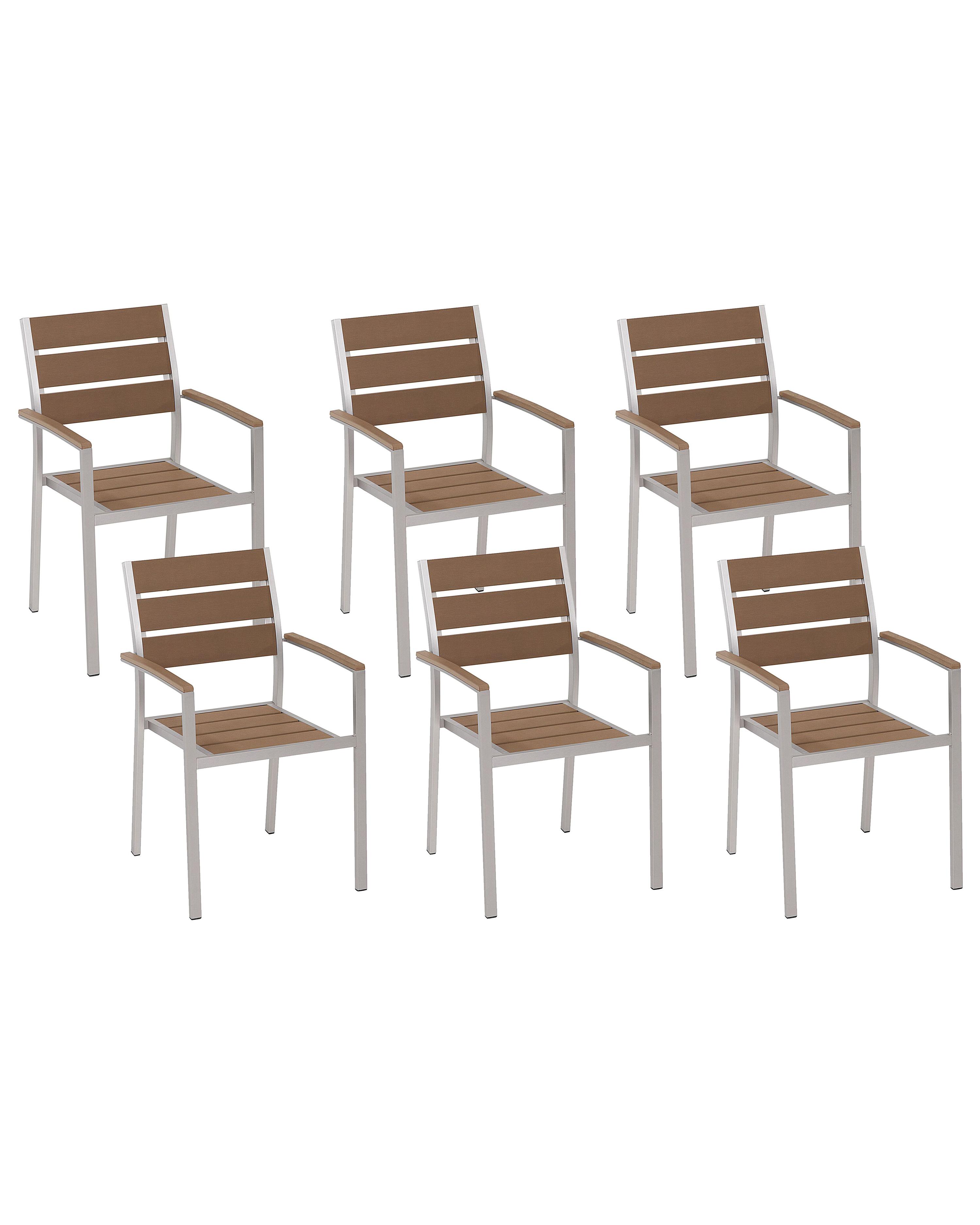 Set van 6 tuinstoelen VERNIO Bruin