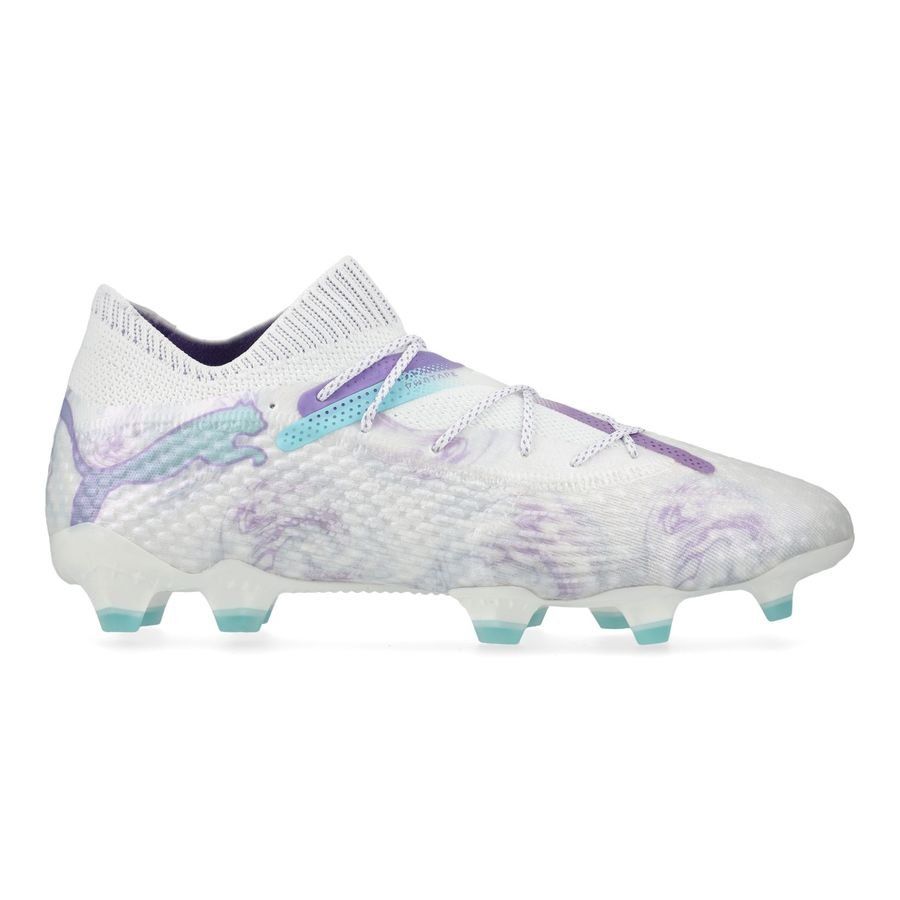 PUMA Future 7 Ultimate FG/AG Brilliance - Blanc/Noir/Spring Lavender Femme ÉDITION LIMITÉE