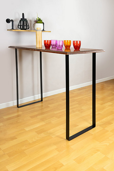 Pied de meuble cadre en acier noir Interges H. 85 cm