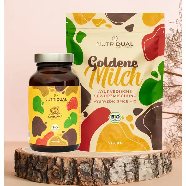 Vorteilspack Bio Kurkuma Kapseln und Goldene Milch Pulvermischung