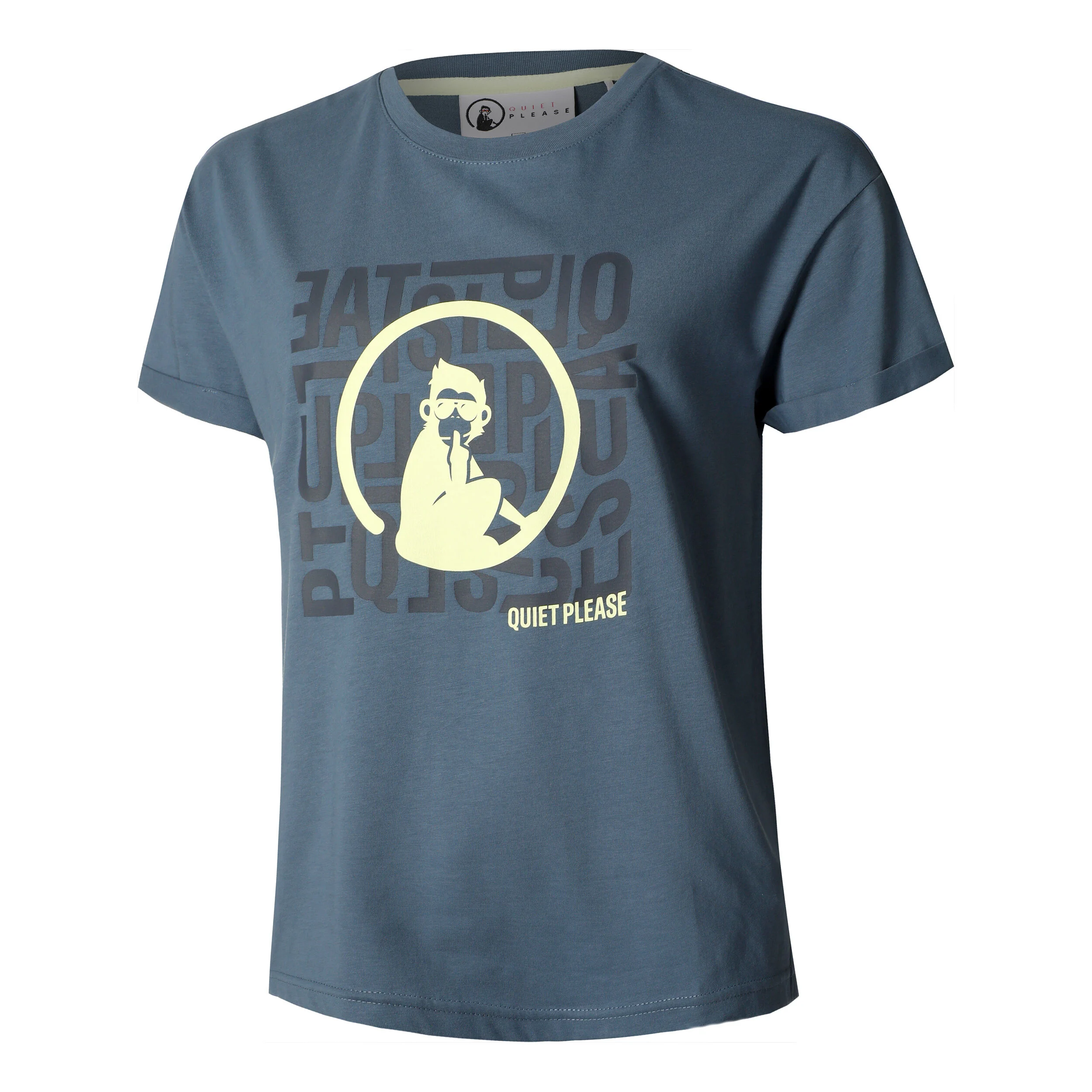 Quiet Please Word Salad T-shirt Femmes - Bleu