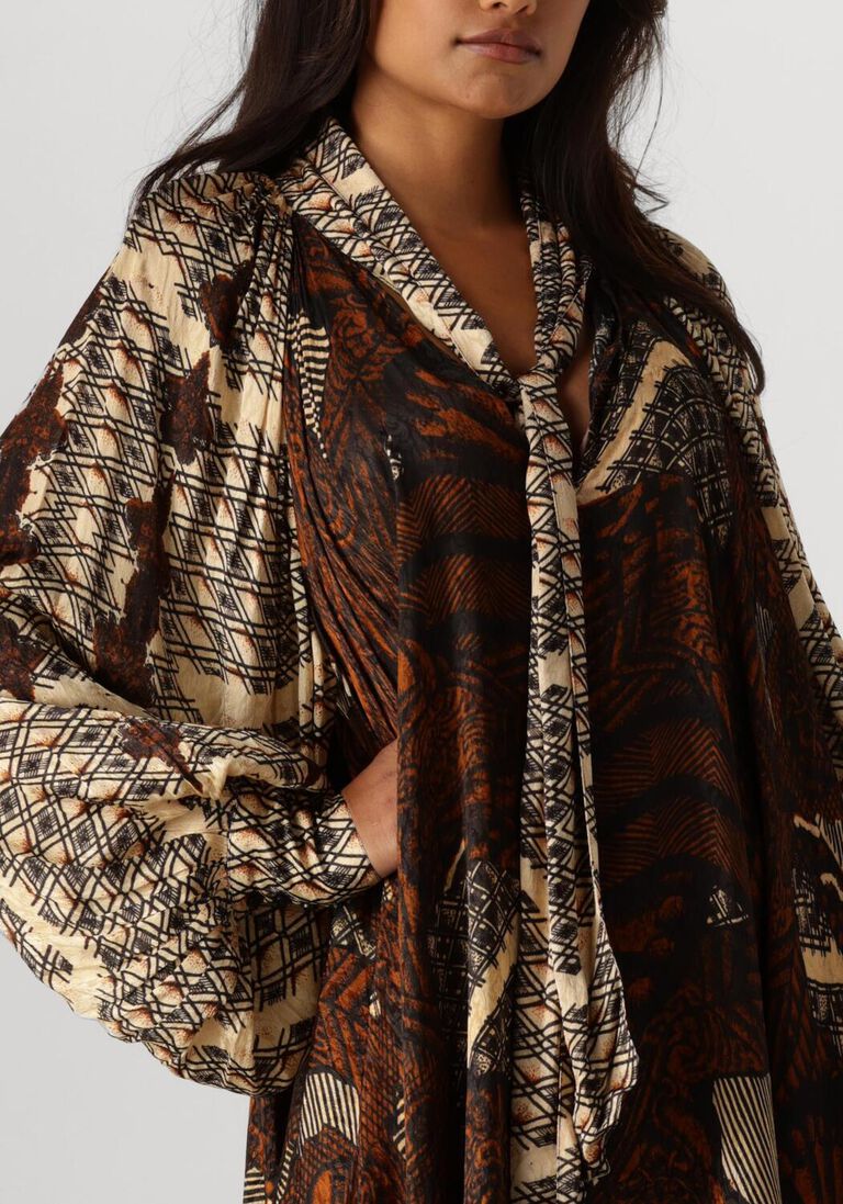 bruine mes demoiselles midi jurk abbey