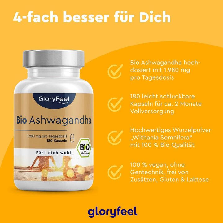 gloryfeel® Bio Ashwagandha Kapseln