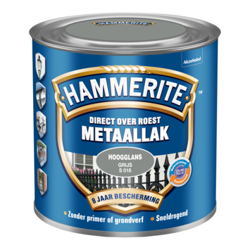 Hammerite Direct over Roest metaallak hoogglans grijs 250 ml