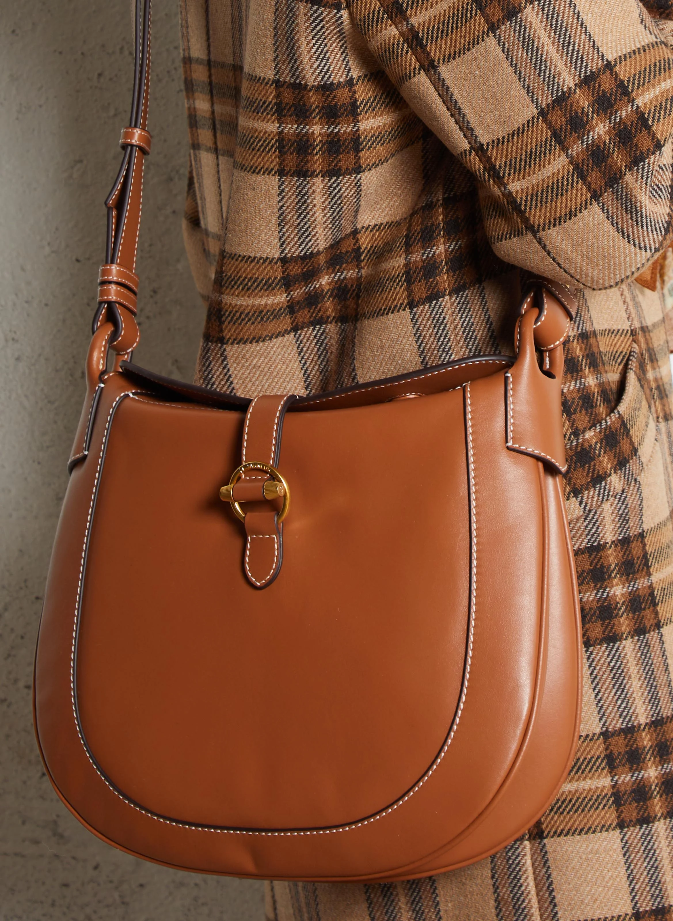 PIA - Sac bandoulière en cuir | Marron