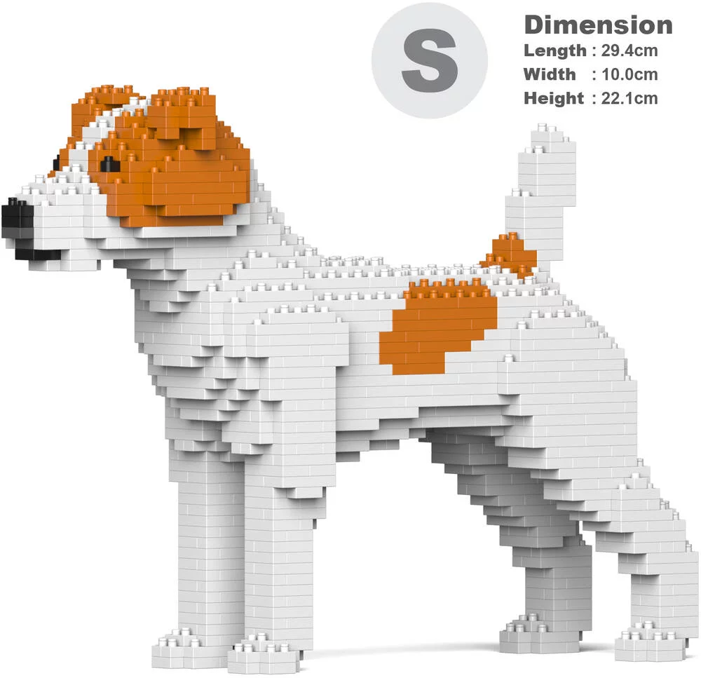 JECKA BLOCS DE CONSTRUCTION -CHIEN JACK RUSSELL TERRIER TACHES MARRONS