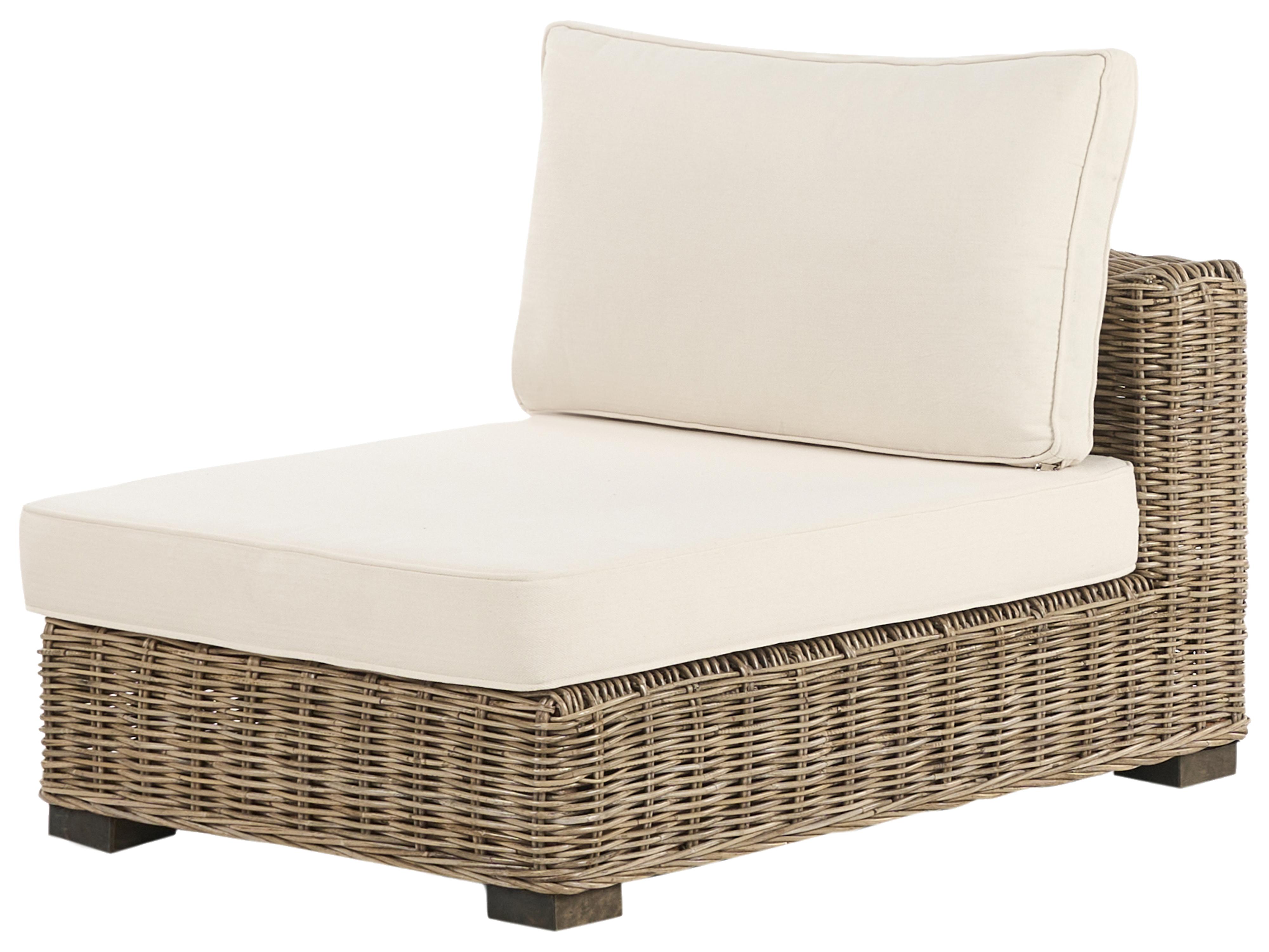Loungeset met tafel 4-zits VARALLO rechtszijdig modulair Rotan Grijs