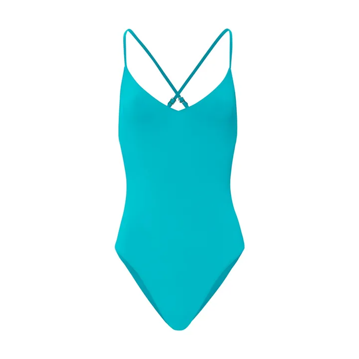 SMALLABLE BASICS Maillot De Bain 1 Pièce Bretelles Croisées | Bleu turquoise